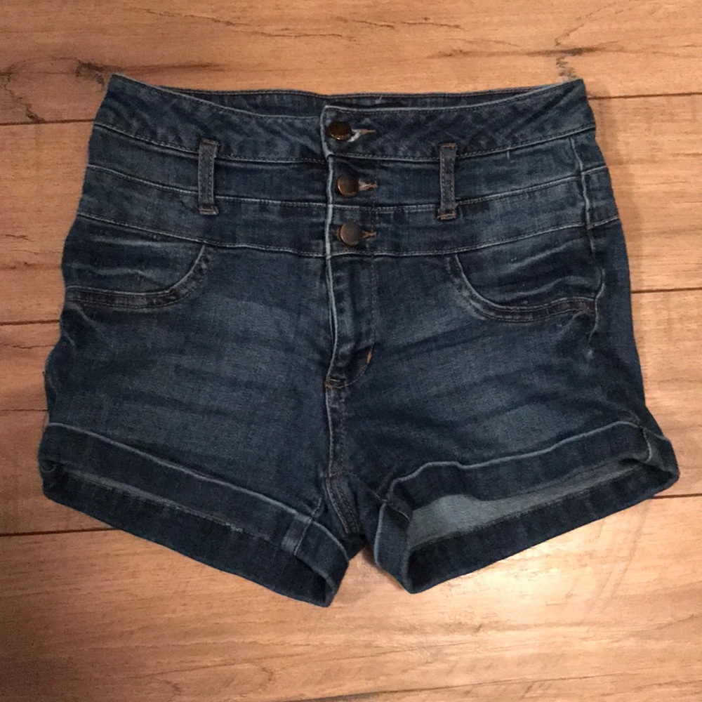 High waisted jean shorts